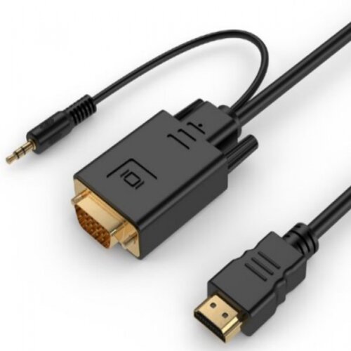 Gembird HDMI VG03 6 HDMI to VGand audio adapter cable, single port, 1,8m, black Cene