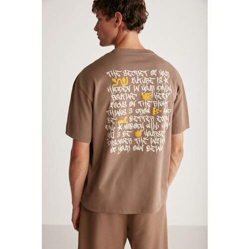 GRIMELANGE T-Shirt - Brown - Oversize Slike