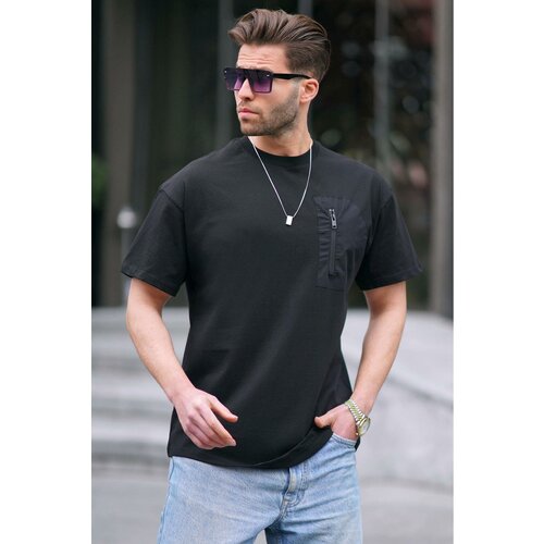 Madmext black pocket detailed men's t-shirt 6183 Slike