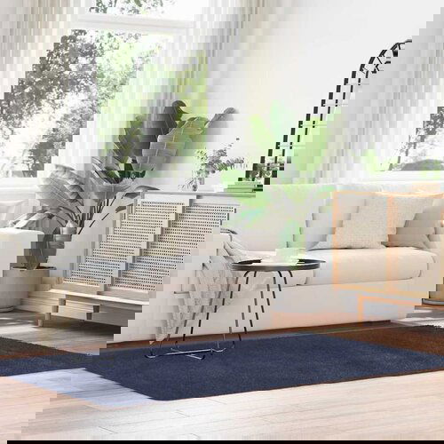 vidaXL Čupavi tepih s visokim vlaknima tamnoplavi 130x200 cm poliester Cene