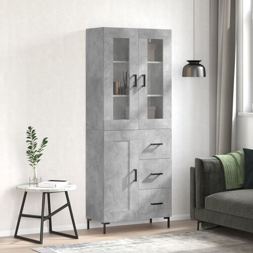 vidaXL Visoka komoda siva betona 69 5x34x180 cm od konstruiranog drva Cijene