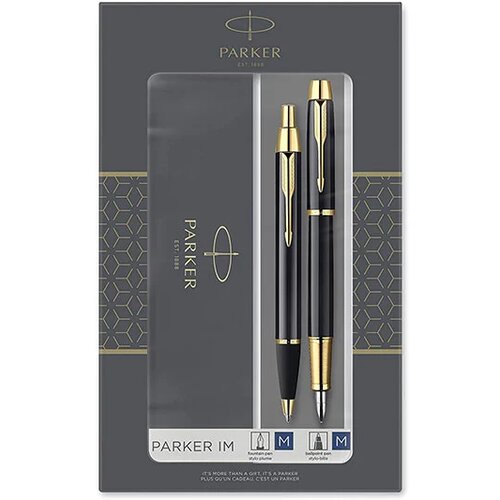 Parker Set Hemijske olovke i naliv pera IM, Crno-zlatni Slike
