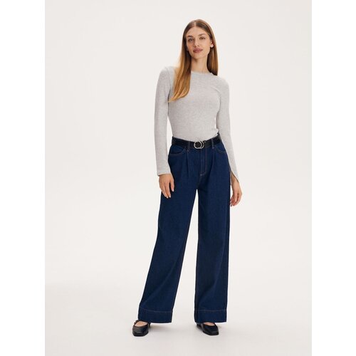 Reserved bluza z dolgimi rokavi slim fit - svetlo siva Cene
