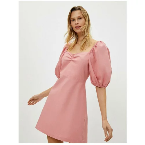 Koton Women's Pink Short Sleeve Mini Dress