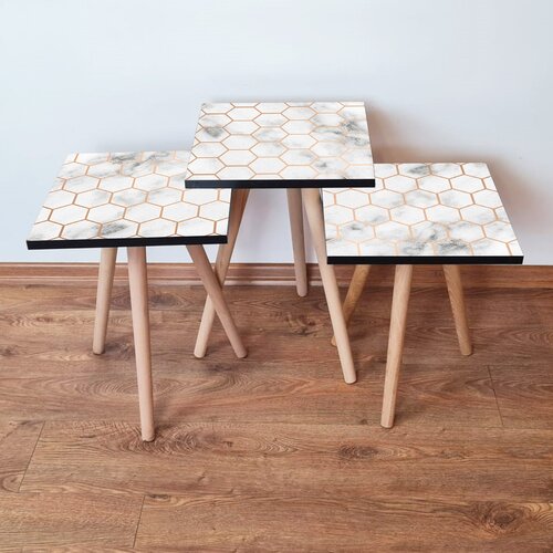 Hanah home Set 3 stočića 3Shp1 White Cene