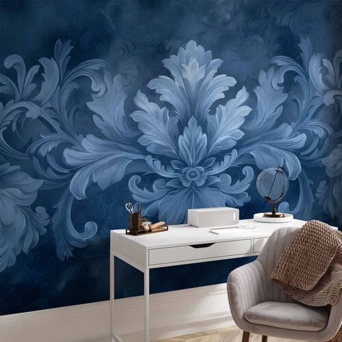  Foto tapeta - Ornament in Blue and Cool Colors Dark Blue Decoration 500x350 Premium Cijene