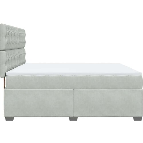 VidaXL Krevet s oprugama i madracem svjetlosivi 180x200 cm bar&amp;scaron;unasti Slike