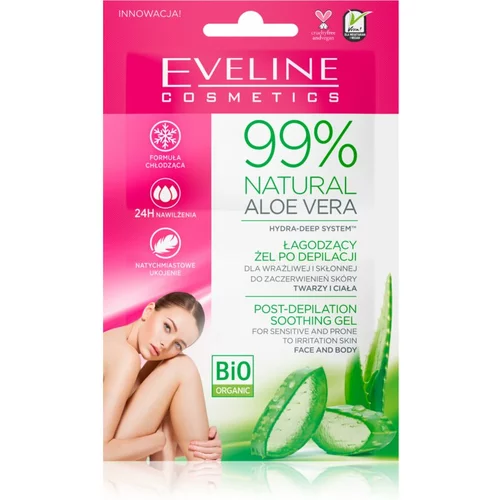 Eveline Cosmetics 99% Natural Aloe Vera umirujući gel nakon depilacije 2x5 ml
