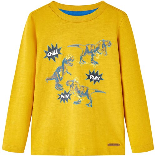 VidaXL Otro&amp;scaron;ka majica z dolgimi rokavi oker 116 Slike