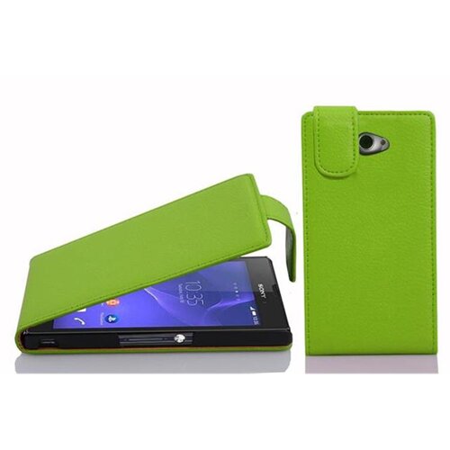 Cadorabo Ohišje, združljivo z Sony Xperia M2 / M2 AQUA v jabolčno zelena - Zaščitni ovitek v obliki flipa iz teksturiranega umetnega usnja, (20559162) Cene
