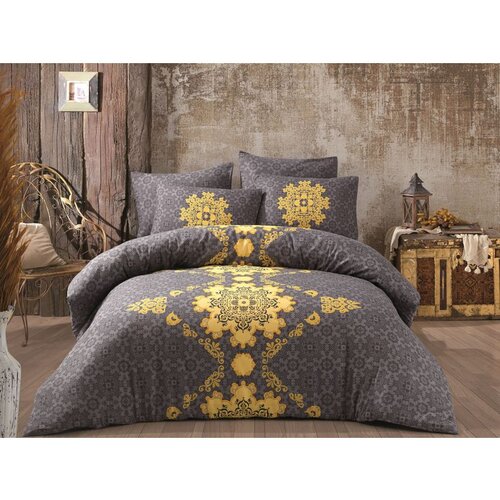 saltanat - yellow greyyellow ranforce king quilt cover set (it) Cene