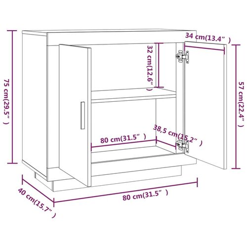 VidaXL komoda boja hrasta sonome 80x40x75 cm od konstruiranog drva Slike