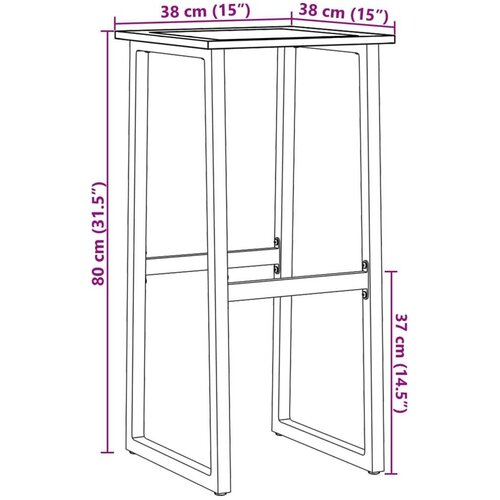vidaXL barski stolci 2 kom crni 38x38x80 cm od čelika obloženog prahom Cijene