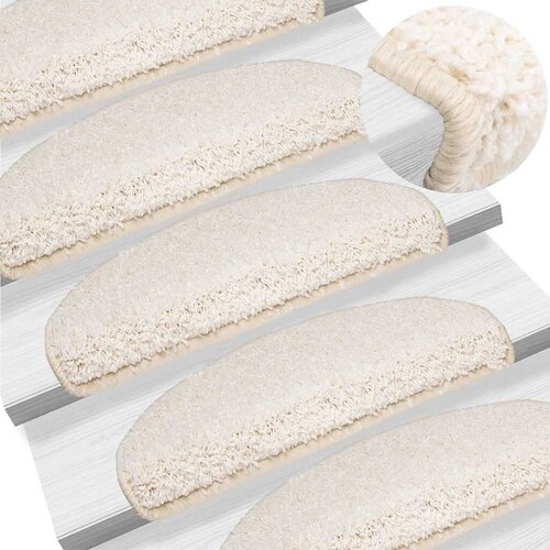 Prostirke za stepenice 30 kom 65x21x4 cm Bijele poluokrugle velike - Bijela 65 x 21 x 4 cm 30 Bijela Slike