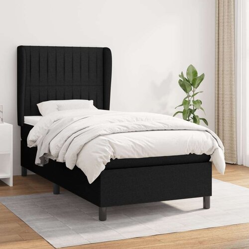  Box spring postelja z vzmetnico črna 90x200 cm blago, (20791231) Cene