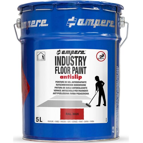 a.m.p.e.r.e Nedrseča barva za označevanje tal Industry Floor Paint antislip®, vsebina 5 l, rdeče barve Cene