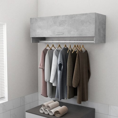 VidaXL Garderobna omara betonsko siva 100x32,5x35 cm iverna plo&amp;scaron;ča Slike