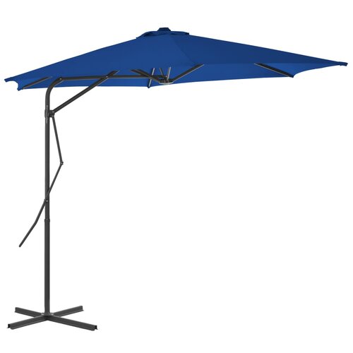 VidaXL Vrtni suncobran s čeličnom &amp;scaron;ipkom plavi 300 x 230 cm Slike