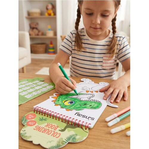 Sinsay Bojanka s markerima i naljepnicama s motivom dinosaura 7 pack Slike