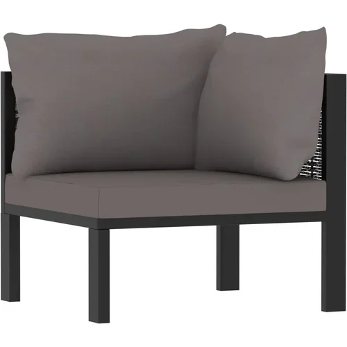  Modularna kutna sofa od poliratana s lijevim naslonom antracit