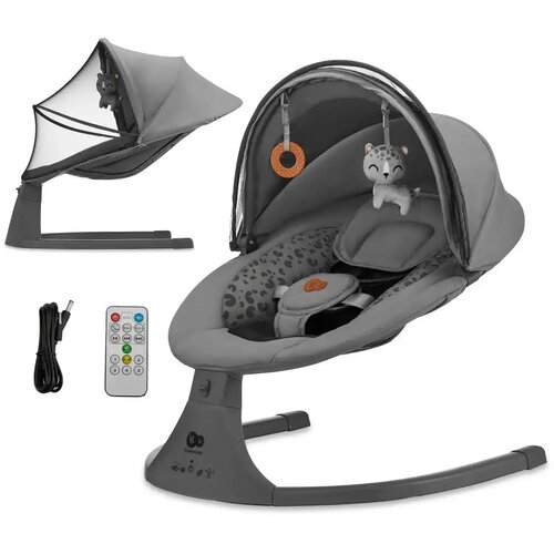 Kinderkraft Električna gugalnica LUMI 2, Dark Grey Slike