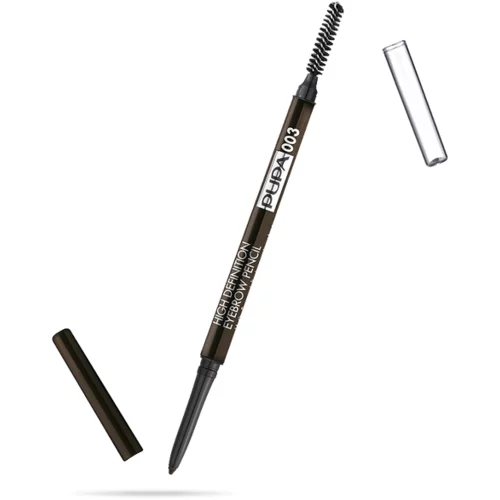 Pupa High Definition samodejni svinčnik za obrvi vodoodporna odtenek 003 Dark Brown 0,09 g