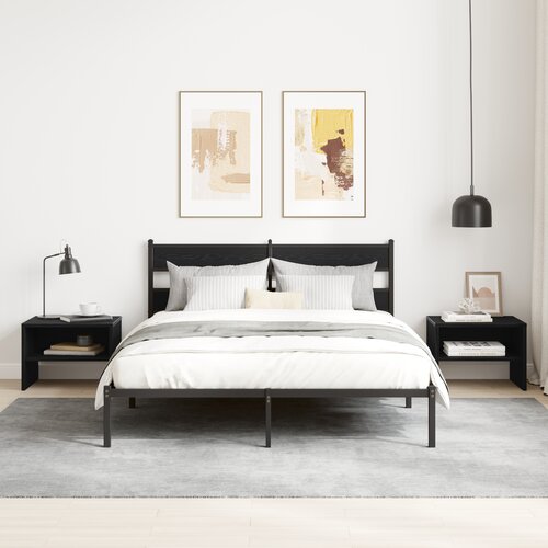 VidaXL Noćni ormar Crni hrast 40 x 30 x 30 cm Konstruirano drvo Slike