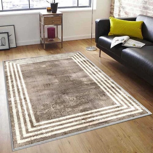  Tepih sa gumenom podlogom 140x220cm - Beli pavougaonici (braon), TG-3147 Cene