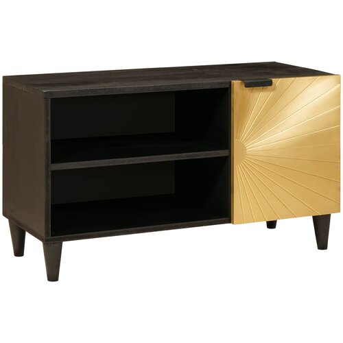 TV ormar Crna i zlatna 80 x 33 x 46 cm Konstruirano drvo Cene