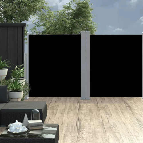 vidaXL Zložljiva stranska tenda črna 140x600 cm, (20729141)