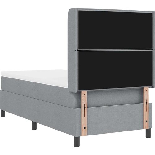  LED Box Spring Krevet Svijetlo siva 80 x 200 cm tkanina Slike