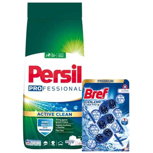  Persil Pra&amp;scaron;ak za ve&amp;scaron; Powder Regular, 7.5 kg+Bref WC kuglice Activ chlorine, 3x50g, Plave Slike