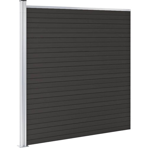  za ogradu WPC 175 x 186 cm crni Slike