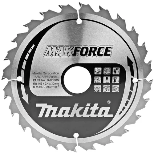 Makita žagin list TCT MAKForce, 165x30 mm, 24z, B-08305