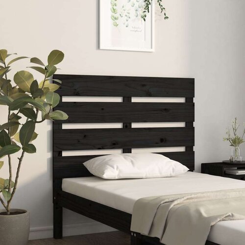  Uzglavlje crno 75 x 3 x 80 cm od masivne borovine Slike