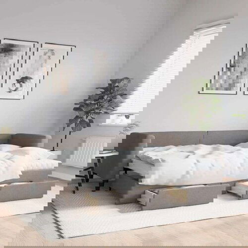  Dnevni krevet na razvlačenje smeđesivi 80 x 200 cm od tkanine Cijene