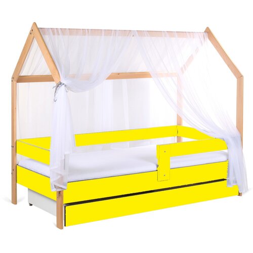 Domek krevet kućica sa fiokom i Dušekom160X80 zuta (bukva) Cene