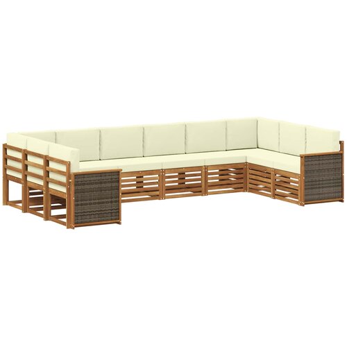 vidaXL Kotna sedežna garnitura z blazino 7 pcs Naravna in smetana, (5000283862) Cene