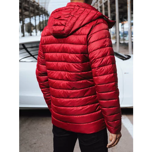 DStreet Men's quilted jacket with hood red