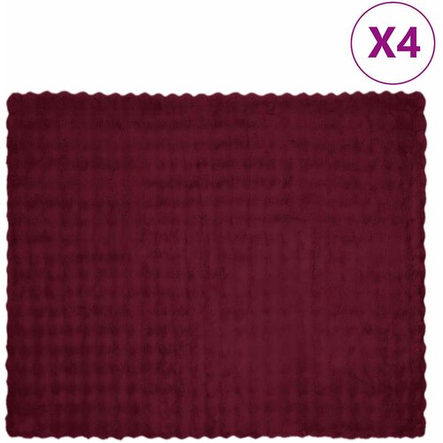 vidaXL Dežnik iz umetnega zajčjega krzna 4 pcs Bordeaux rdeča Cene