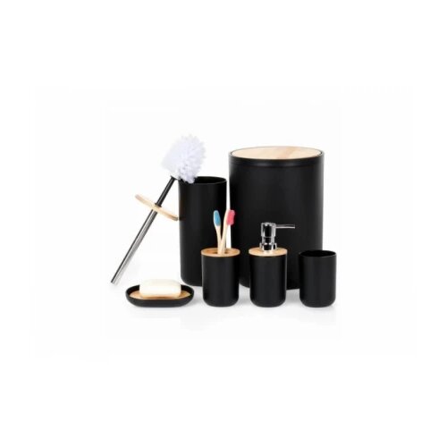 Vilde 568053 - Set od 6 kupatilskih dodataka - Crni Cene