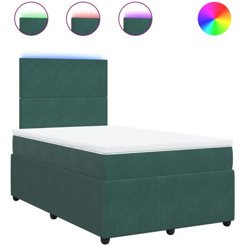 Maison Chic Box spring postelja - Vzmetna postelja z vzmetnico temno zelena 120x200 cm žamet SL17096, (21895017) Cene