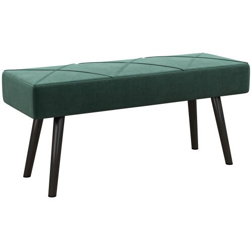 Nesta Oblazinjena klop, zelena, žametni videz, X-vzorec, nosilnost do 120 kg, 100&times;36&times;45 cm, za spalnico in hodnik, (5000493454) Cene