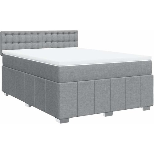 Maison Chic Box spring postelja - Vzmetna postelja z vzmetnico svetlo siva 140x200 cm blago SL5502, (21904539) Cene