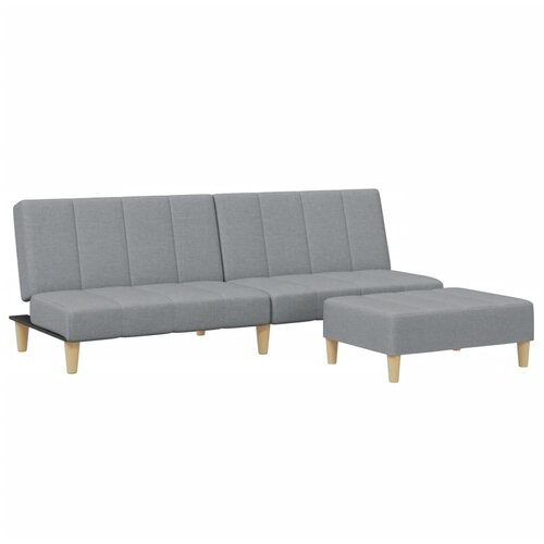 Maison Chic kavč - Sofa - Kanape dvosed s stolčkom za noge svetlo sivo blago, (21727097) Cene
