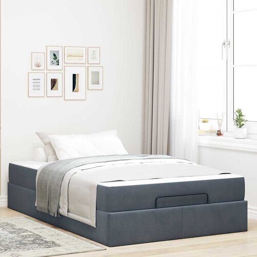 VidaXL Krevetna konstrukcija s pohranom Tamno siva 120 x 200 cm Bar&amp;scaron;un Slike