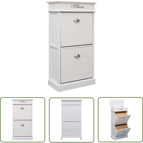 The Living Store Omarica za čevlje bela 50x28x98 cm les pavlovnije - Omarica Za Čevlje, (21744607) Cene