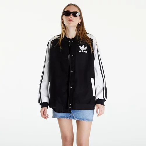 Adidas Bomber jakna SST Oversize VRCT za žene, boja: crna, za prijelazno razdoblje, oversize, IR5519