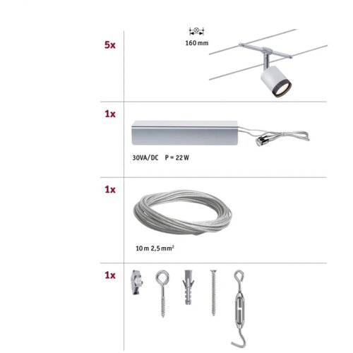 PAULMANN 3981 - KOMPLET 5xLED/4W Kompletan sajlni sistem TUBE 230V Slike