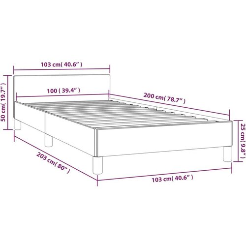 VidaXL okvir za krevet s uzglavljem plavi 100x200 cm od tkanine Slike